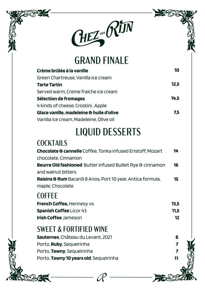 Dessert at Van Rijn