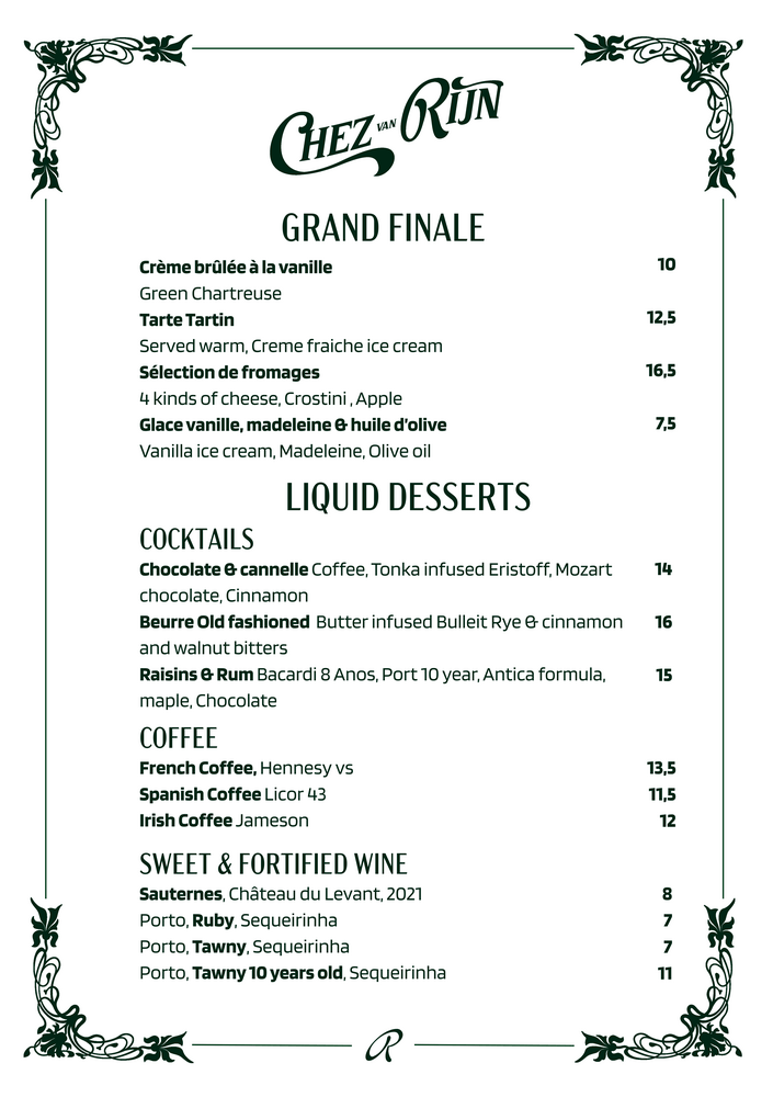 Dessert at Van Rijn